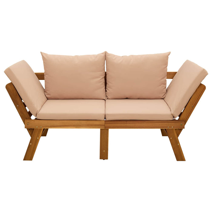 Bancă de grădină 3-în-1 cu perne Lemn Solid de Acacia natural WALTI