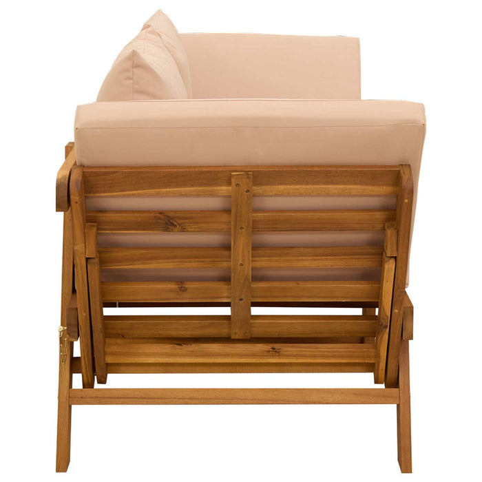 Bancă de grădină 3-în-1 cu perne Lemn Solid de Acacia natural WALTI