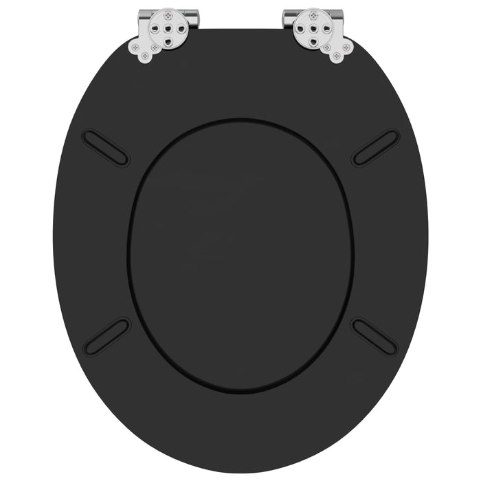 Capac de toaletă cu închidere lentă Negru 44 x 38 cm Placă MDF - WALTI WALTI