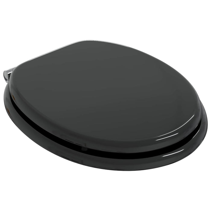 Capac de toaletă cu închidere lentă Negru 44 x 38 cm Placă MDF - WALTI WALTI