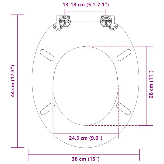 Capac de toaletă cu închidere lentă Scoica Mării 44 x 38 cm - WALTI WALTI