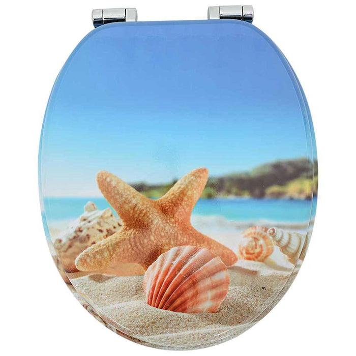 Capac de toaletă cu închidere lentă Scoica Mării 44 x 38 cm - WALTI WALTI