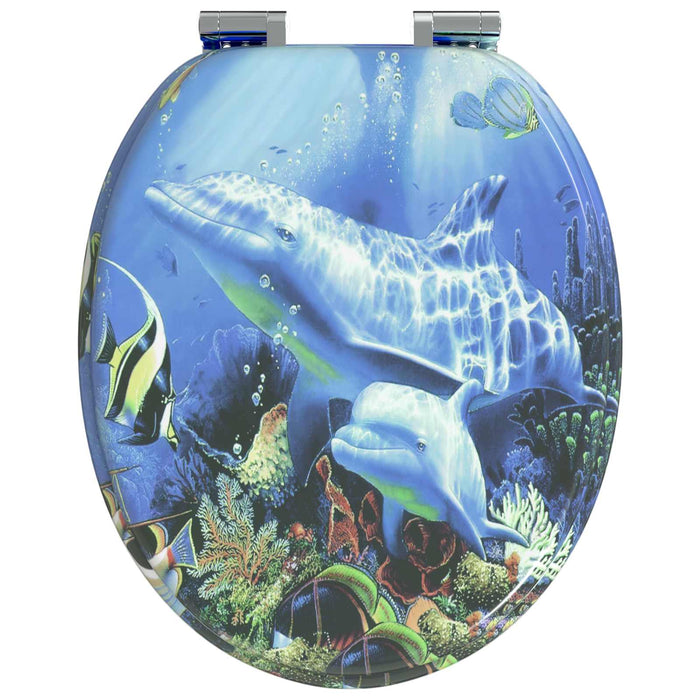 Capac de toaletă cu închidere lentă albastru 44 x 38 cm - WALTI WALTI