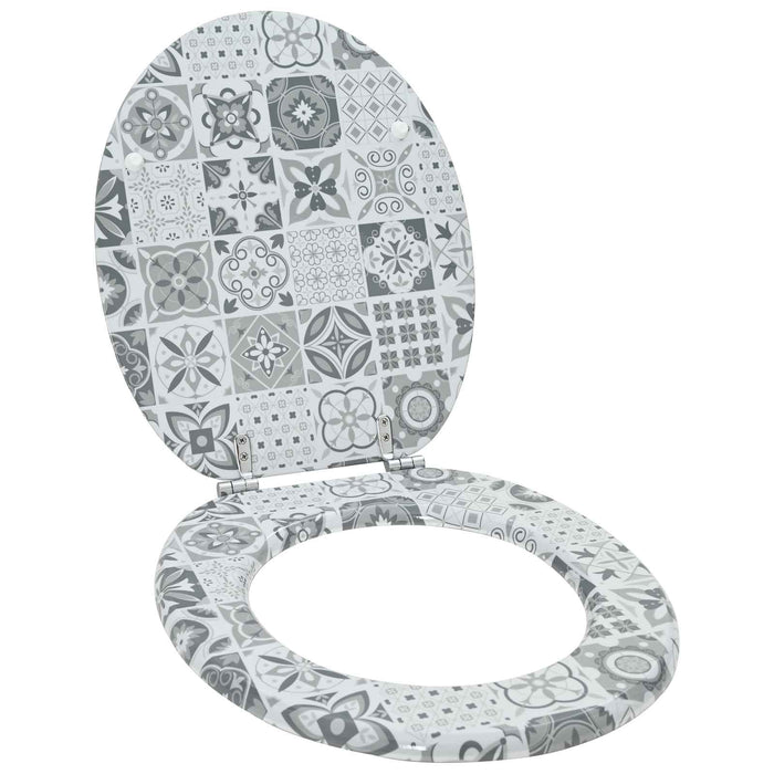 Capac de toaletă cu închidere lentă Gri 44 x 38 cm Placă MDF - WALTI WALTI
