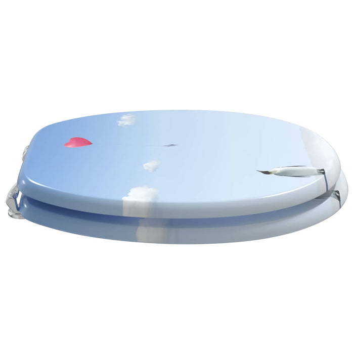 Capac de toaletă cu închidere lentă albastru 44 x 38 cm - WALTI WALTI