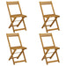 Scaune de grădină pliante 4 pcs natural 40 x 53 x 80 cm - WALTI WALTI