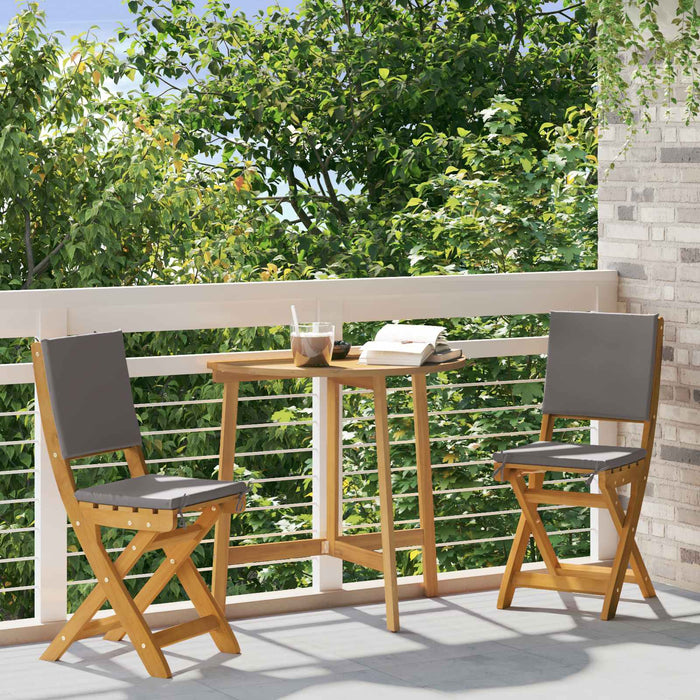 Scaune Bistro pentru Exterior 2 pcs Gri închis 38 x 46 x 85 cm - WALTI WALTI