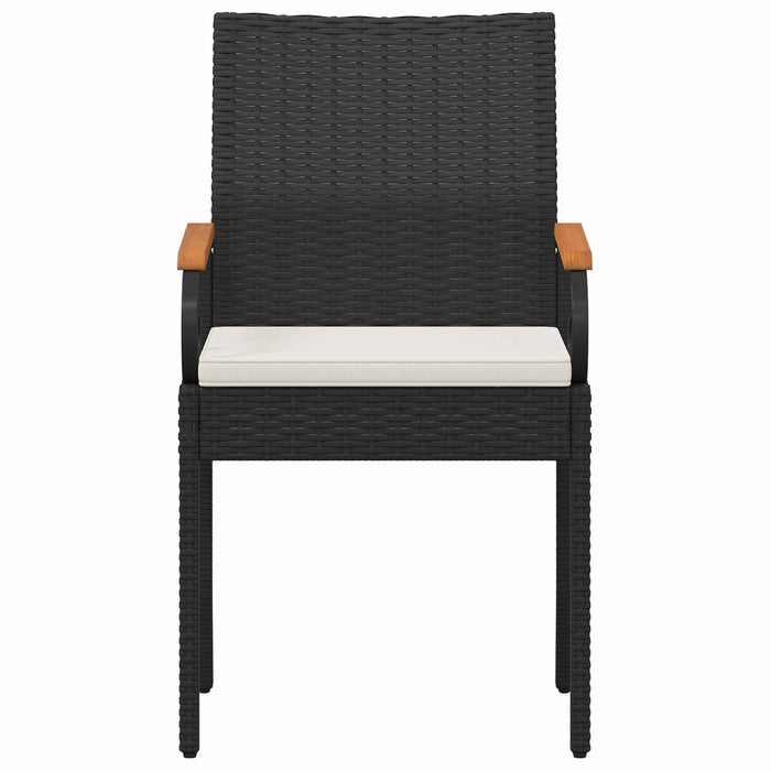 Scaune de grădină cu pernă 2 pcs Negru și Alb crem - WALTI WALTI