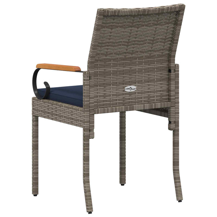 Scaune de grădină cu pernă 2 pcs Gri și albastru marin - WALTI WALTI