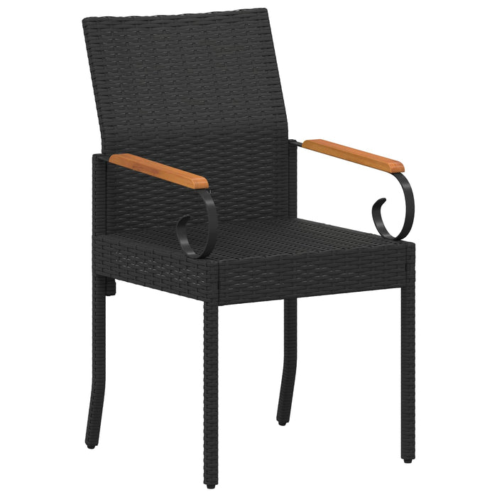 Scaune de grădină cu pernă 2 pcs Negru și Turcoaz - WALTI WALTI