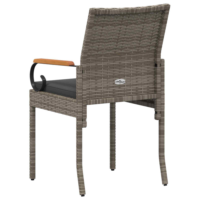 Scaune de grădină cu pernă 4 pcs Gri și gri închis - WALTI WALTI