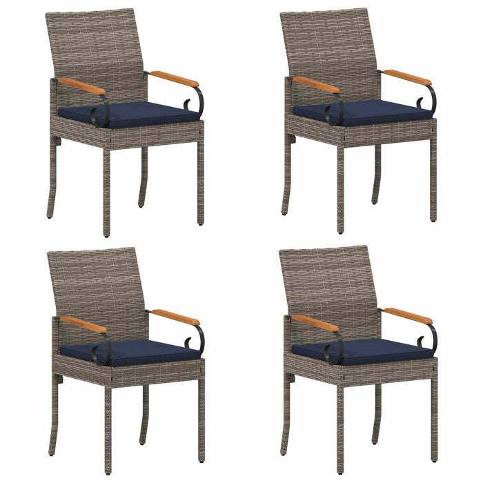 Scaune de grădină cu pernă 4 pcs Gri și albastru marin - WALTI WALTI