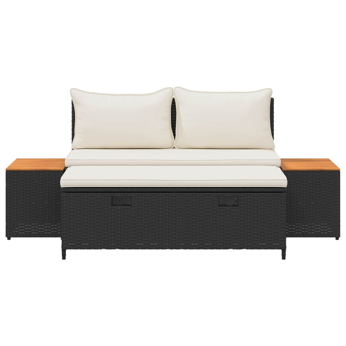 Set de canapele de exterior cu pernă 4 pcs Negru și Alb crem - WALTI WALTI