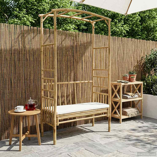 Arc de Grădină cu Bancă natural 115 x 50 x 205 cm Bambus - WALTI WALTI