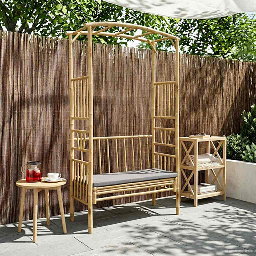 Arc de Grădină cu Bancă natural 115 x 50 x 205 cm Bambus - WALTI WALTI