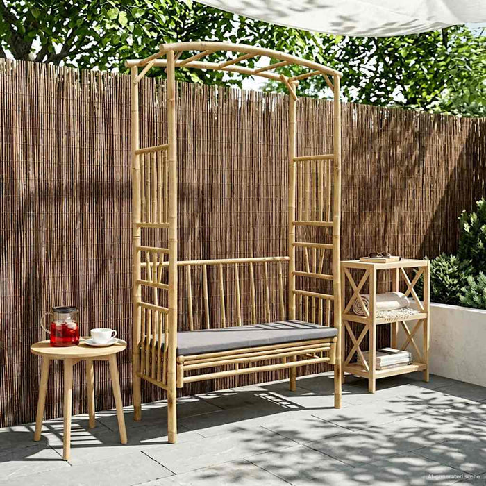 Arc de Grădină cu Bancă natural 115 x 50 x 205 cm Bambus - WALTI WALTI