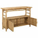 Masă de consolă cu raft cu ușă natural 110 x 35 x 75 cm Bambus - WALTI WALTI