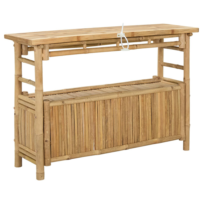 Masă de consolă cu raft cu ușă natural 110 x 35 x 75 cm Bambus - WALTI WALTI