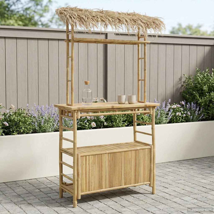 Masă de bar exterioară natural 110 x 50 x 209 cm Bambus - WALTI WALTI