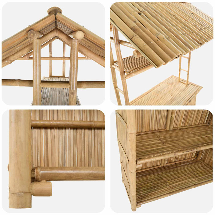 Masă de bar exterioară natural 115 x 95 x 214 cm Bambus - WALTI WALTI