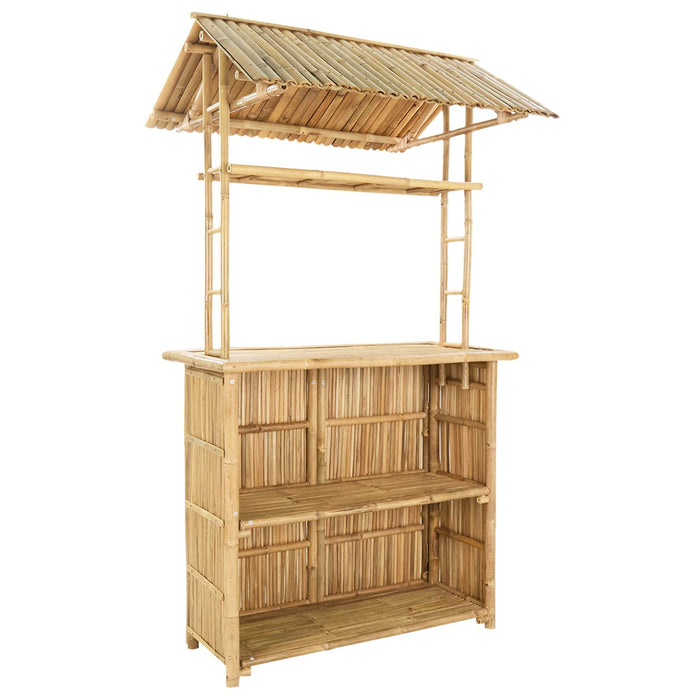 Masă de bar exterioară natural 115 x 95 x 214 cm Bambus - WALTI WALTI