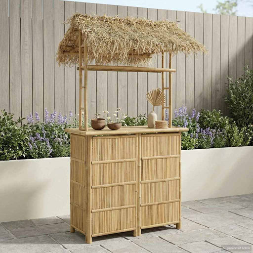 Masă de bar exterioară natural 115 x 95 x 215 cm Bambus - WALTI WALTI