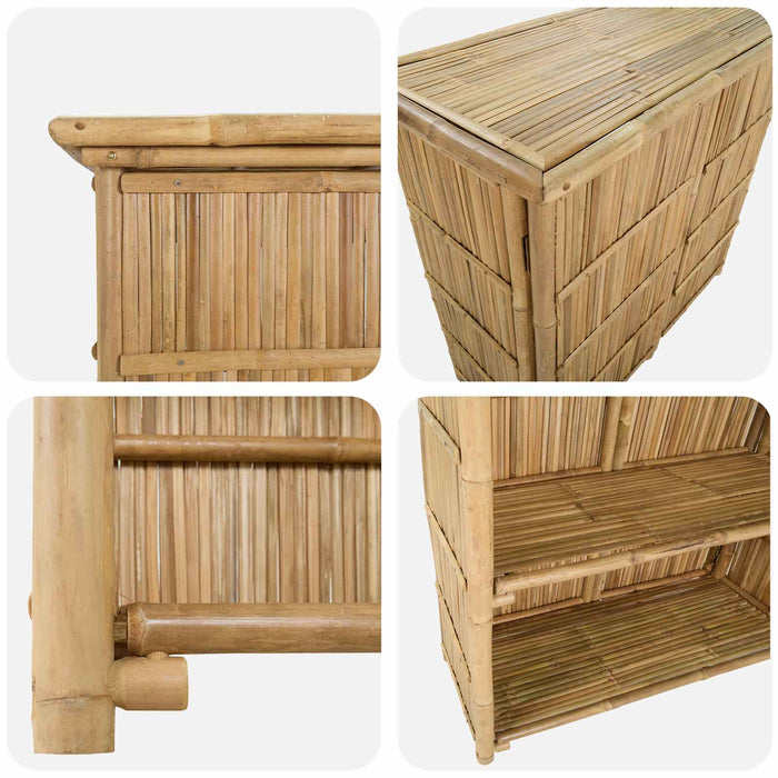 Masă de bar exterioară natural 115 x 55 x 105 cm Bambus - WALTI WALTI