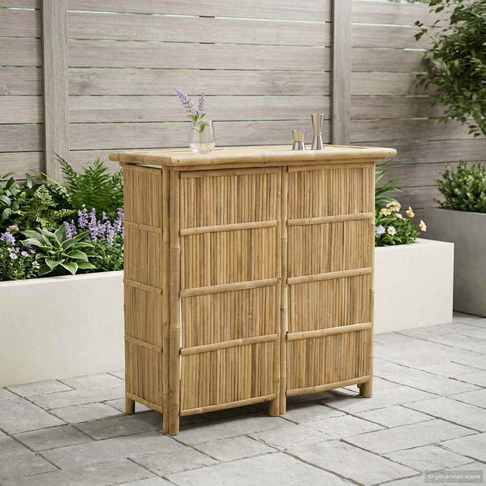 Masă de bar exterioară natural 115 x 55 x 105 cm Bambus - WALTI WALTI