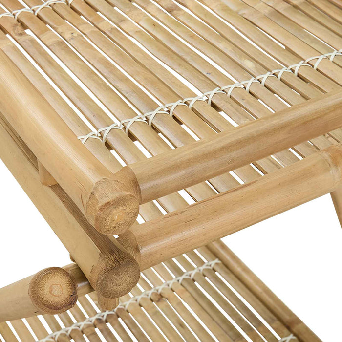 Carucior de ceai cu roți natural 79 x 67.5 x 84 cm Bambus WALTI