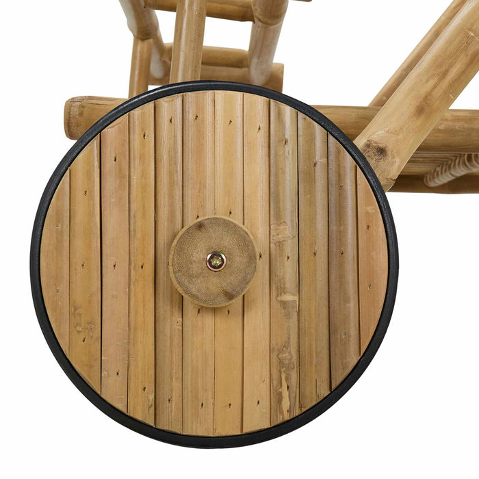 Carucior de ceai cu roți natural 79 x 67.5 x 84 cm Bambus WALTI