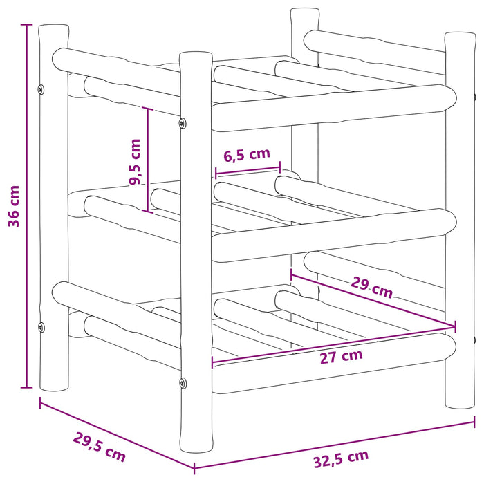Raft pentru vin natural 32,5 x 29,5 x 36 cm Bambus - WALTI WALTI