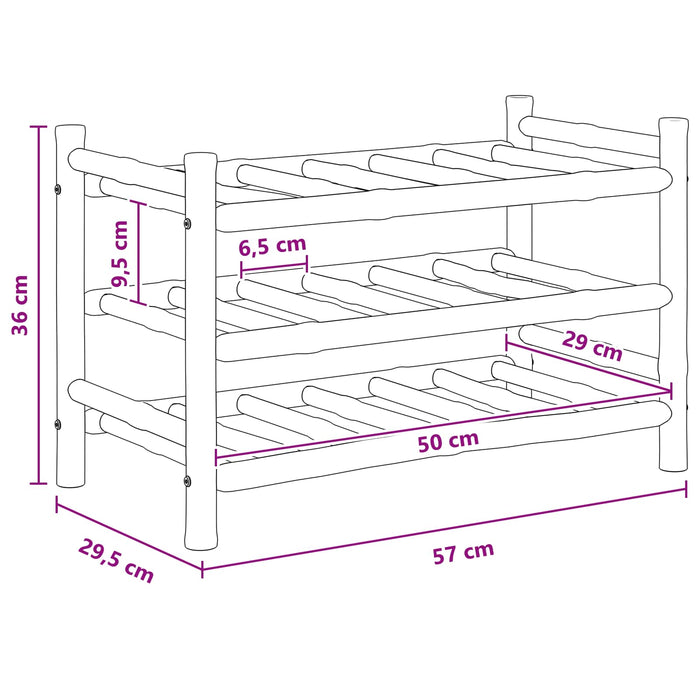 Raft pentru vin natural 57 x 29,5 x 36 cm Bambus - WALTI WALTI
