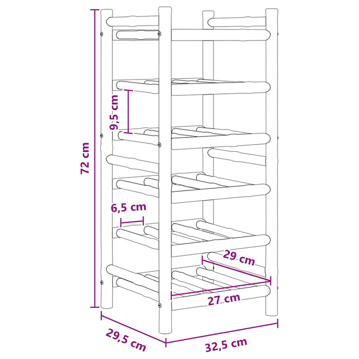 Raft pentru vin natural 32,5 x 29,5 x 72 cm Bambus - WALTI WALTI