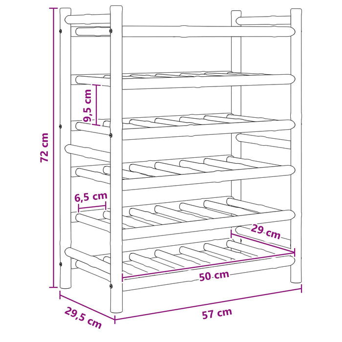 Raft pentru vin natural 57 x 29,5 x 72 cm Bambus - WALTI WALTI