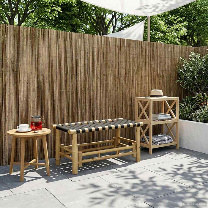 Bancă de grădină natural 80 x 38 x 40 cm Bambus - WALTI WALTI