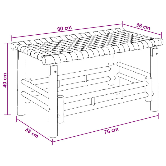 Bancă de grădină natural 80 x 38 x 40 cm Bambus - WALTI WALTI