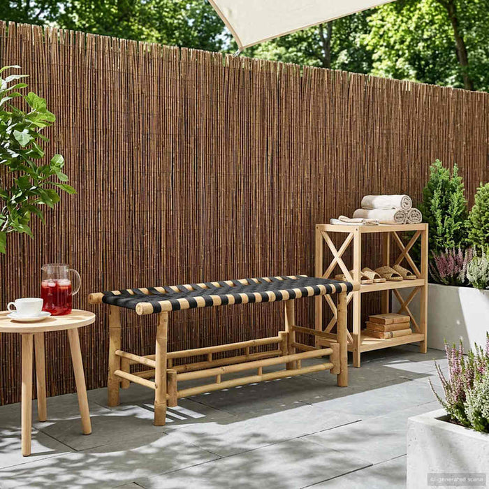 Bancă de grădină natural 110 x 38 x 40 cm Bambus - WALTI WALTI