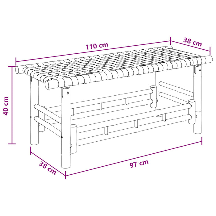 Bancă de grădină natural 110 x 38 x 40 cm Bambus - WALTI WALTI