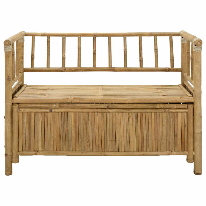 Bancă de grădină cu șemineu natural 110 x 47 x 80 cm Bambus - WALTI WALTI