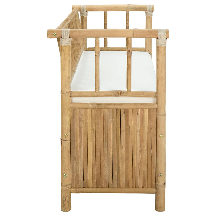 Bancă de grădină cu șemineu natural 110 x 47 x 80 cm Bambus - WALTI WALTI