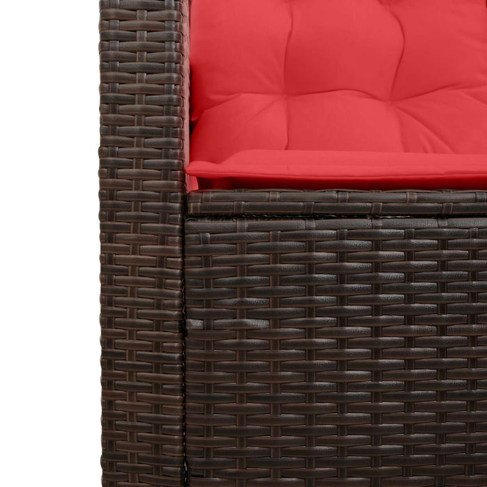 Set de canapele de exterior 2 pcs Maro și roșu poliratan - WALTI WALTI