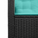 Canapea de grădină cu pernă 2 pcs Negru și Turcoaz Rattan poli - WALTI WALTI