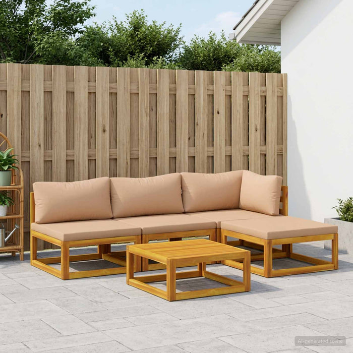 Set de canapea 5 buc. natural Lemn Solid de Acacia - WALTI WALTI