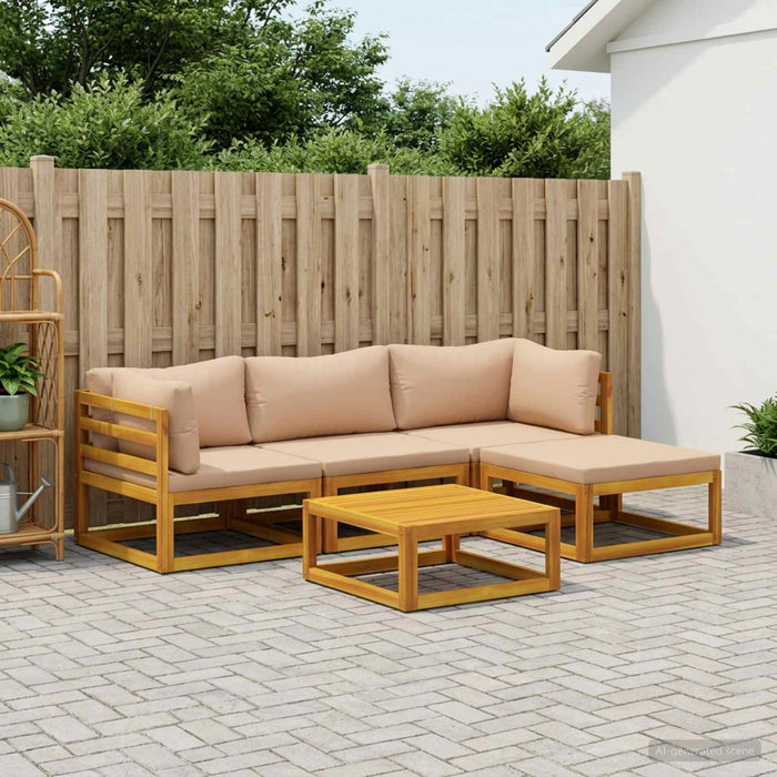 Set de canapea 5 buc. natural Lemn Solid de Acacia - WALTI WALTI