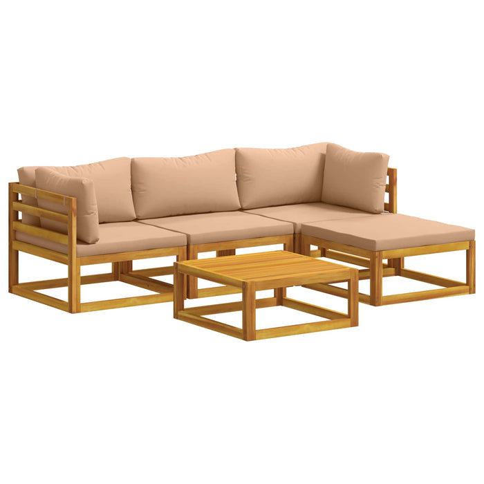 Set de canapea 5 buc. natural Lemn Solid de Acacia WALTI