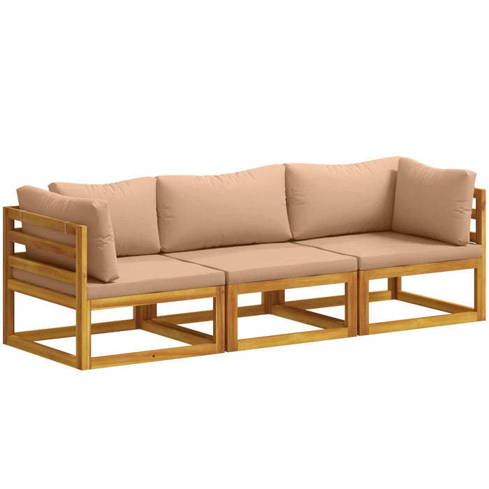 Set de canapea 3 buc. natural Lemn Solid de Acacia WALTI