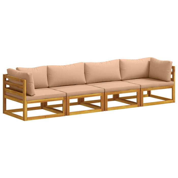 Set de canapea 4 buc. natural Lemn Solid de Acacia WALTI