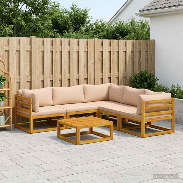 Set de canapea 6 buc. natural Lemn Solid de Acacia - WALTI WALTI