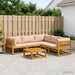 Set de canapea 6 buc. natural Lemn Solid de Acacia - WALTI WALTI
