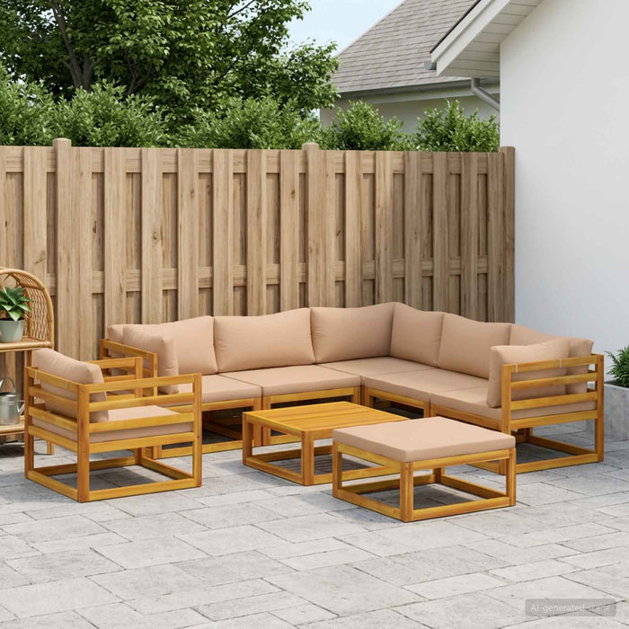 Set de canapea 8 buc. natural Lemn Solid de Acacia - WALTI WALTI